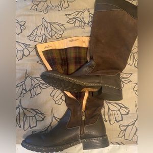 Born Brown Leather Fleece-Lined Boots